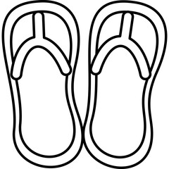 Summer Sandals Line Art Icon Isolated