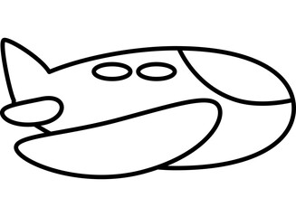 Airplane Line Art Icon Isolated
