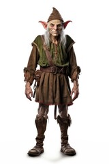 Fototapeta premium Elf costume adult white background.