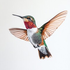Obraz premium Hummingbird illustration flight colorful.