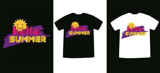 Hello summer kids t-shirt design, summer t-shirt for kids.