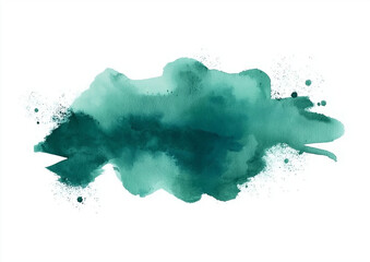 Obraz premium Watercolor Teal & Blue-Green Abstract Background – High-Resolution Vector with Soft Color, Isolated on White for Creative & Professional Design Use