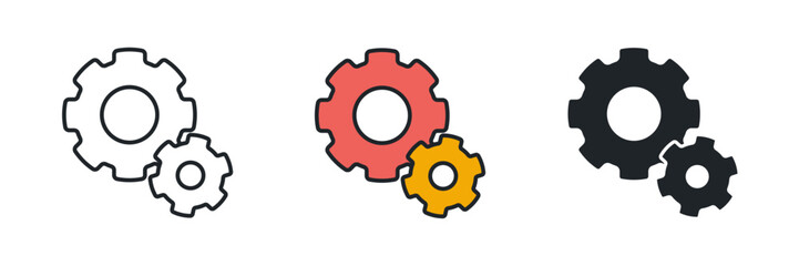 Gear Setting icon symbol vector illustration isolated on white background