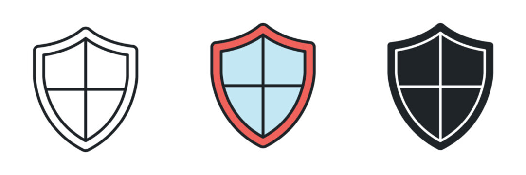 Shield icon symbol vector illustration isolated on white background