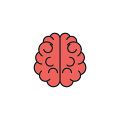 Brain icon symbol vector illustration isolated on white background