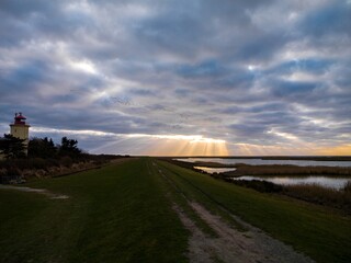 Photo from the dike near Westermarkelsdorf on the island of Fehmarn in Germany. A beautiful sunset...
