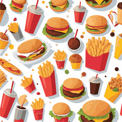 fastfood, fast, snack, meal, food, lunch, burger, dinner, background, delicious, meat, american, menu, unhealthy, restaurant, isolated, cheeseburger, junk, set, hamburger, fat, sandwich, tasty, eat, c
