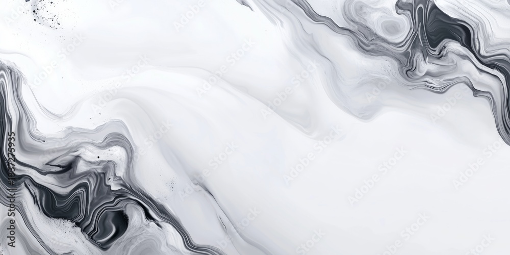Wall mural monochrome marble swirl pattern with flowing abstract lines and smooth texture