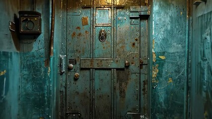 Rusty Prison Doorway: A Glimpse into Forgotten History - Powered by Adobe