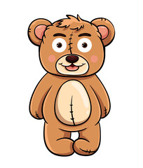 cartoon teddy bear ,vector illustration on white background