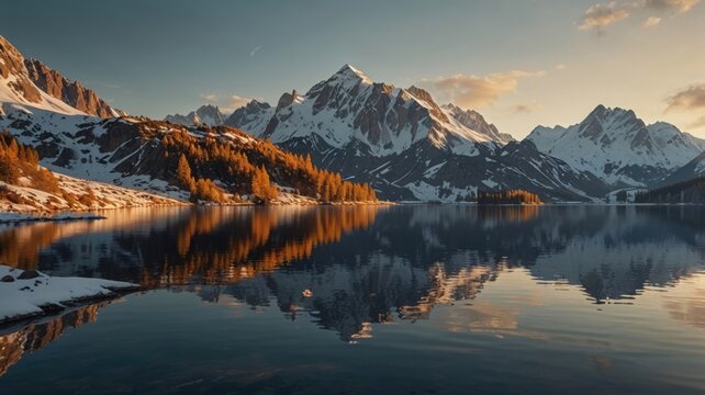 mountain reflection in lake