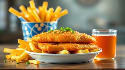 french fries and ketchup