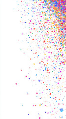 Fototapeta premium Vibrant confetti explosion on white background celebrating joy and color