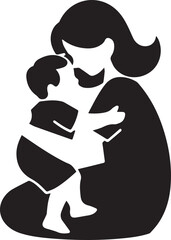 mother with baby silhouette style icon design, Family relationship and generation theme Vector illustration