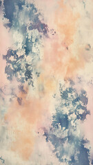 Obraz premium Abstract soft pastel watercolor splashes combining soft peach and light pink tones with a dreamy feel.