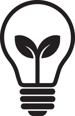 bulb with leafs plant ecology icon. Isolated and flat illustration. Vector graphic