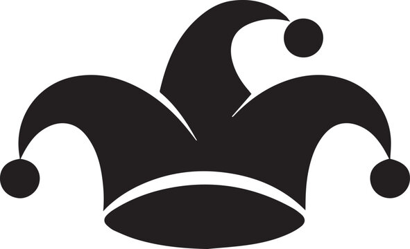 jester hat accessory icon vector illustration design graphic flat style black and white