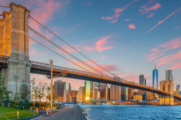 Fototapeta premium Manhattan city skyline, cityscape of New York city