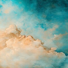 Naklejka premium Light brown and light blue delicate brush strokes make up the background
