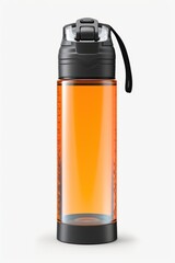 Insulated sport water transparent bottle white background condensation refreshment.