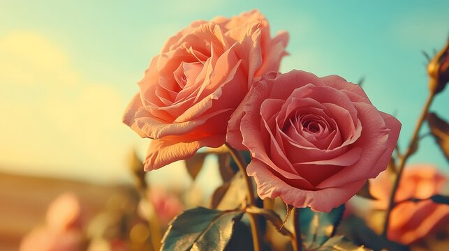 On a light cream background, a textured image of rose blossoms in dual tones is presented, making it a viable option for textile and paper design uses