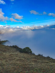 clouds over the mountains