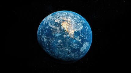 Fototapeta premium Earth from space showing north america at night with glowing lights
