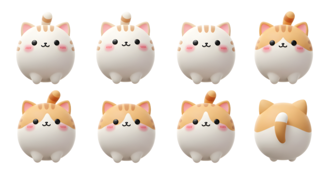 Chubby Cats with Smiling Expressions