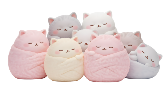 Pastel Cats in a Heartwarming Hug