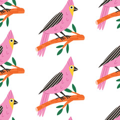Seamless vector pattern with birds