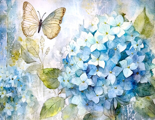 Watercolor landscape background