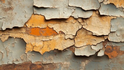 The range of gray, brown, and white shades suggests damaged areas on the wall's uneven texture and plaster coating
