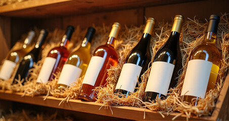 Italy Exquisite Wine Collection &ndash; Premium Red, White, and Ros&eacute; Wines in Elegant Wooden Packaging for Luxury Vineyards and Fine Dining Experiences