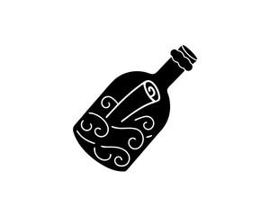 creative details Message in a Bottle Icon vector illustration