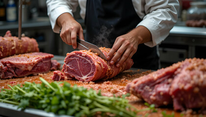 Butcher Cutting Premium Beef Steak