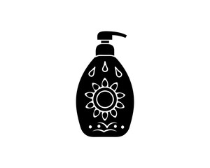 creative details Sun Lotion Bottle Icon vector illustration