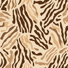 Modern illustration featuring a seamless pattern with an abstract zebra texture in a trendy animal print design