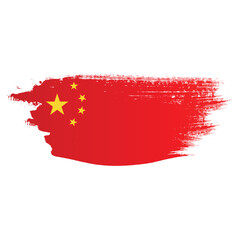 Ink paint brush China flag png transparent background. Chinese grunge elegant texture splatter flag for independence day