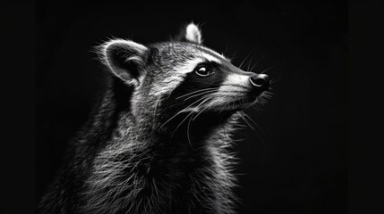 Close-Up Portrait of a Curious Raccoon