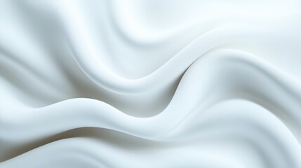 Obraz premium Soft white fabric draping, smooth texture with gentle waves, ideal for fashion design or elegant backgrounds.