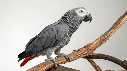Obraz premium African gray parrot on studio background