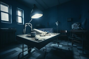 Abandoned Operating Room: An atmospheric and eerie image captures the haunting desolation of an abandoned operating room, filled with a sense of decay and forgotten medical equipment.