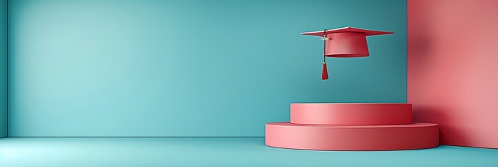 Layered cutout template of graduation cap different sections of the cap separated for easy color and design customization providing a unique and modern look