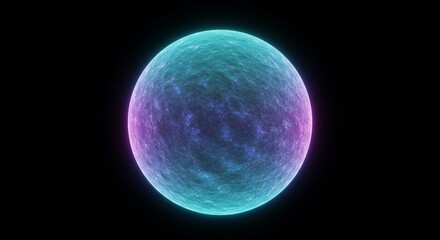 Glowing Purple and Teal Cosmic Sphere Abstract Nebula Planet Fantasy World Design