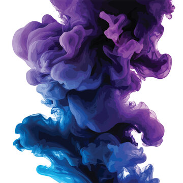 Swirling Liquid Ink Closeup with Vibrant Purple Tones