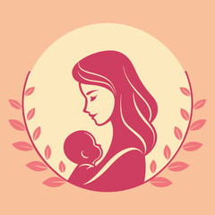 A simple, impactful of a mother and baby  interacting.