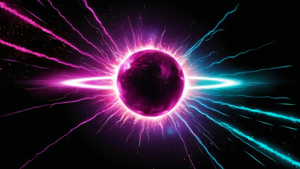 Obraz premium Celestial Body with Vibrant Energy Emission