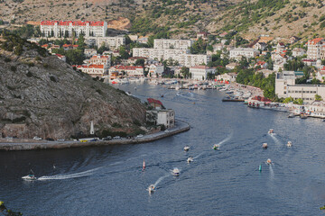 Top view of Balaklava Bay in Crimea.