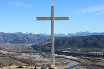 cross in the mountains