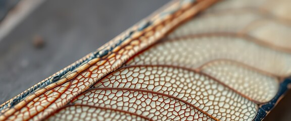 Intricate insect wing textures seamlessly blend into a muted background, pastel, colorful